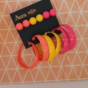 Neon HOOPS & Post Earrings